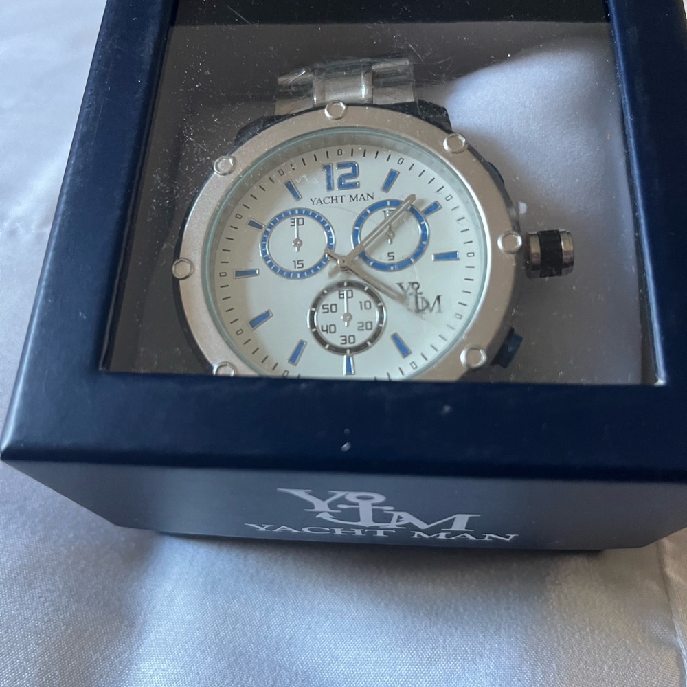 Yacht Man Silver Chronograph Watch
